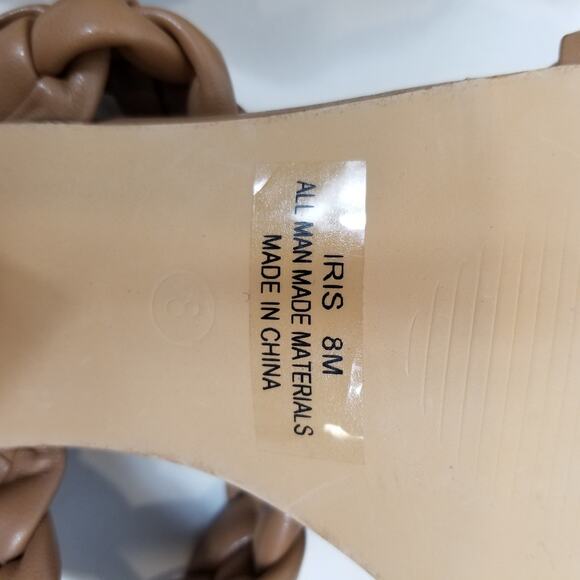 Sincerely Jules Iris Braided Woven 2 Strap Block Heel Square Toes Sandals Size 8 - Picture 7 of 7